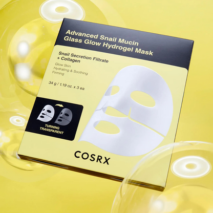 Advanced Snail Mucin Glass Glow Hydrogel Mask - 3 Sheet Masks