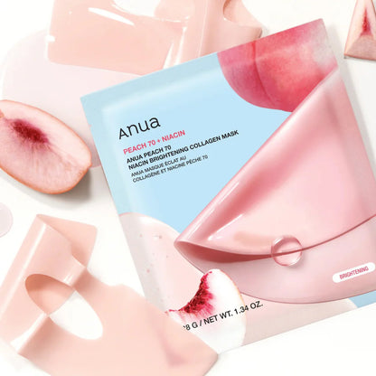 Peach 70 Niacin Brightening Collagen Mask - 4 pcs