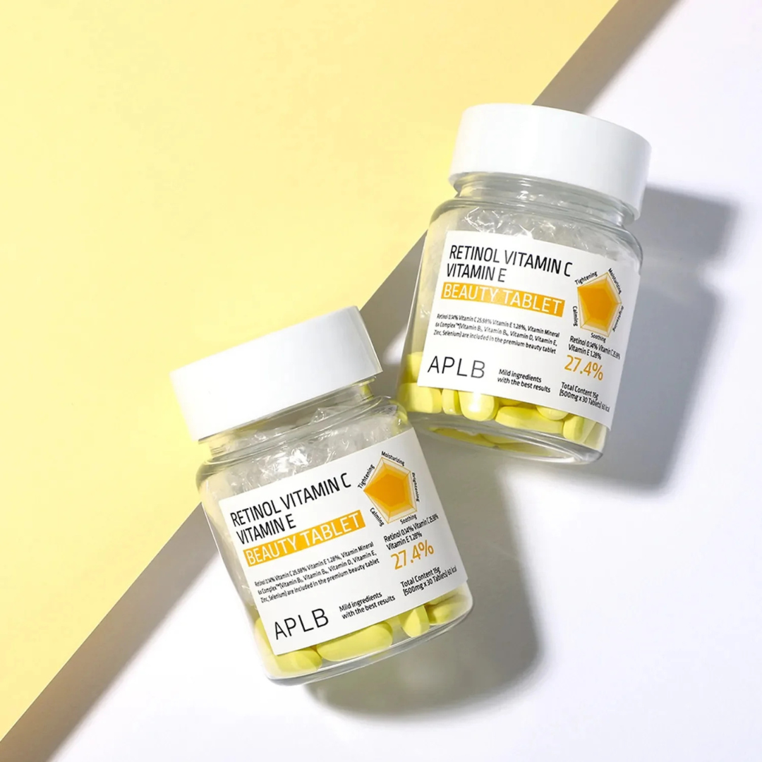 Retinol Vitamin C Vitamin E Beauty Tablet - 500 mg x 30 Tablets APLB