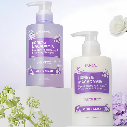 White Musk Edition - Honey & Macadamia Shampoo & Treatment Set KUNDAL